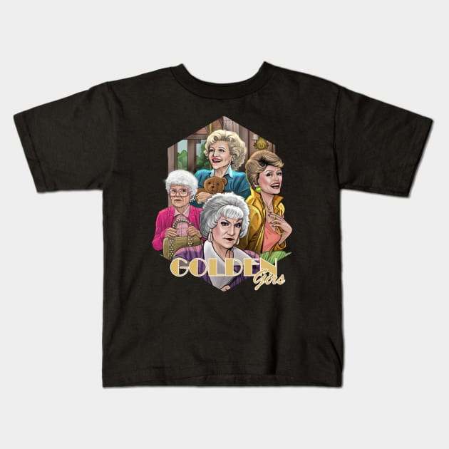 GOLDEN girls Kids T-Shirt by alexandraronee